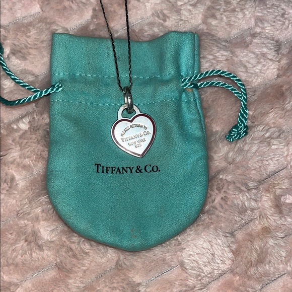 Tiffany & Co. Jewelry - Tiffany & Co. Silver Heart Charm with Red Enamel